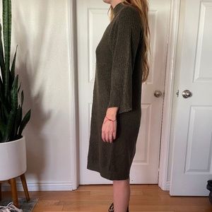 Noisy May High Neck Ivy Green Knit Sweater Dress